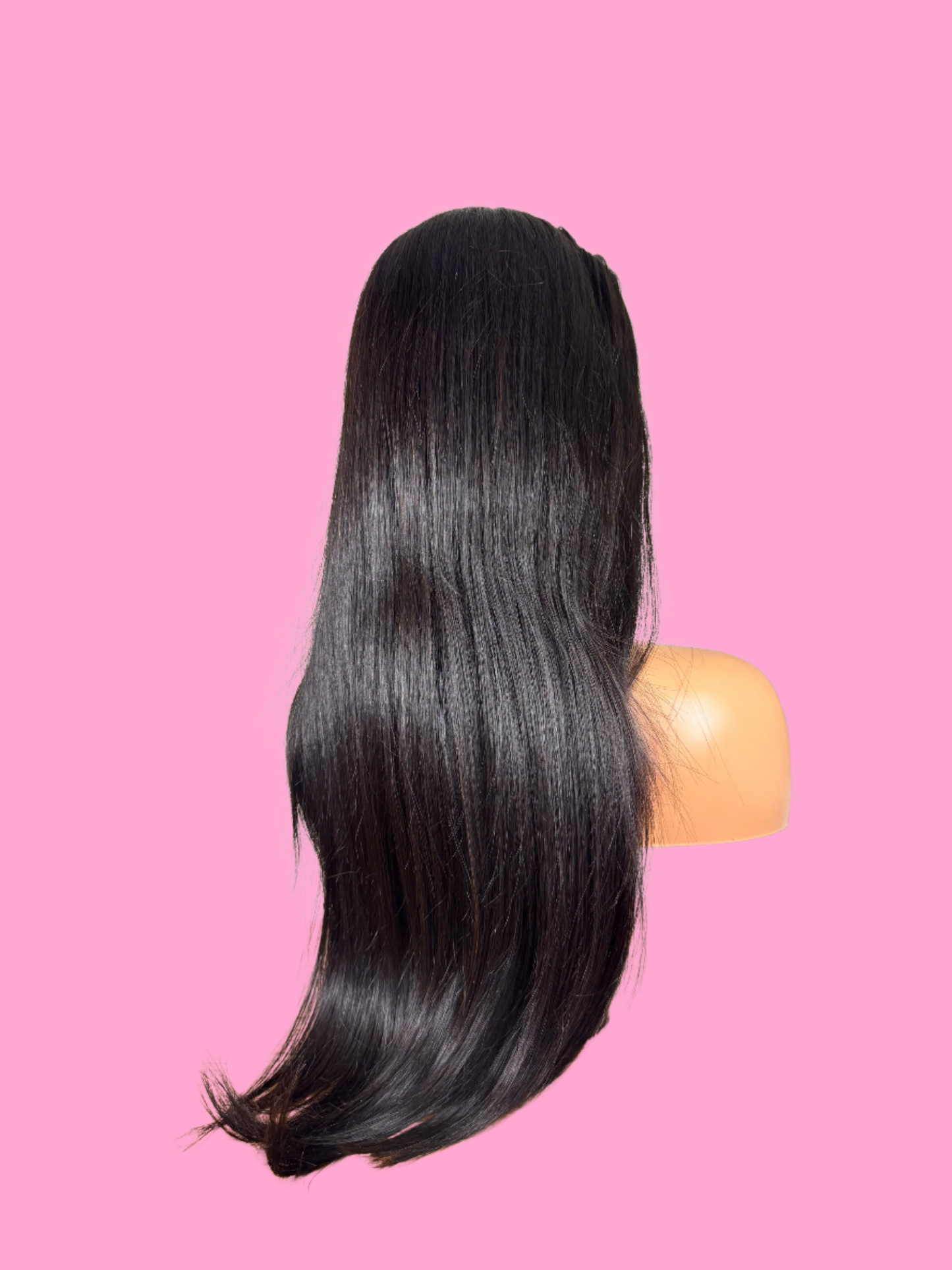 Straight black wig