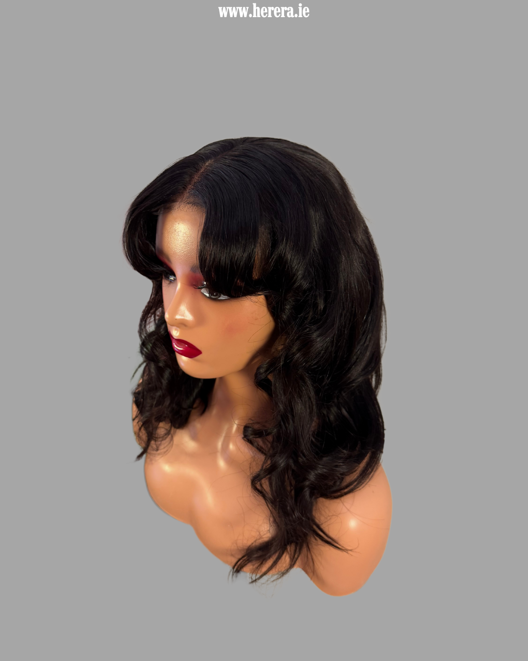 Curtain bang wavy wig